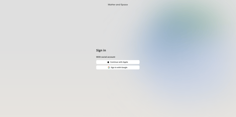 Screenshot of Google or Apple login page Screenshot of Google or Apple login page
